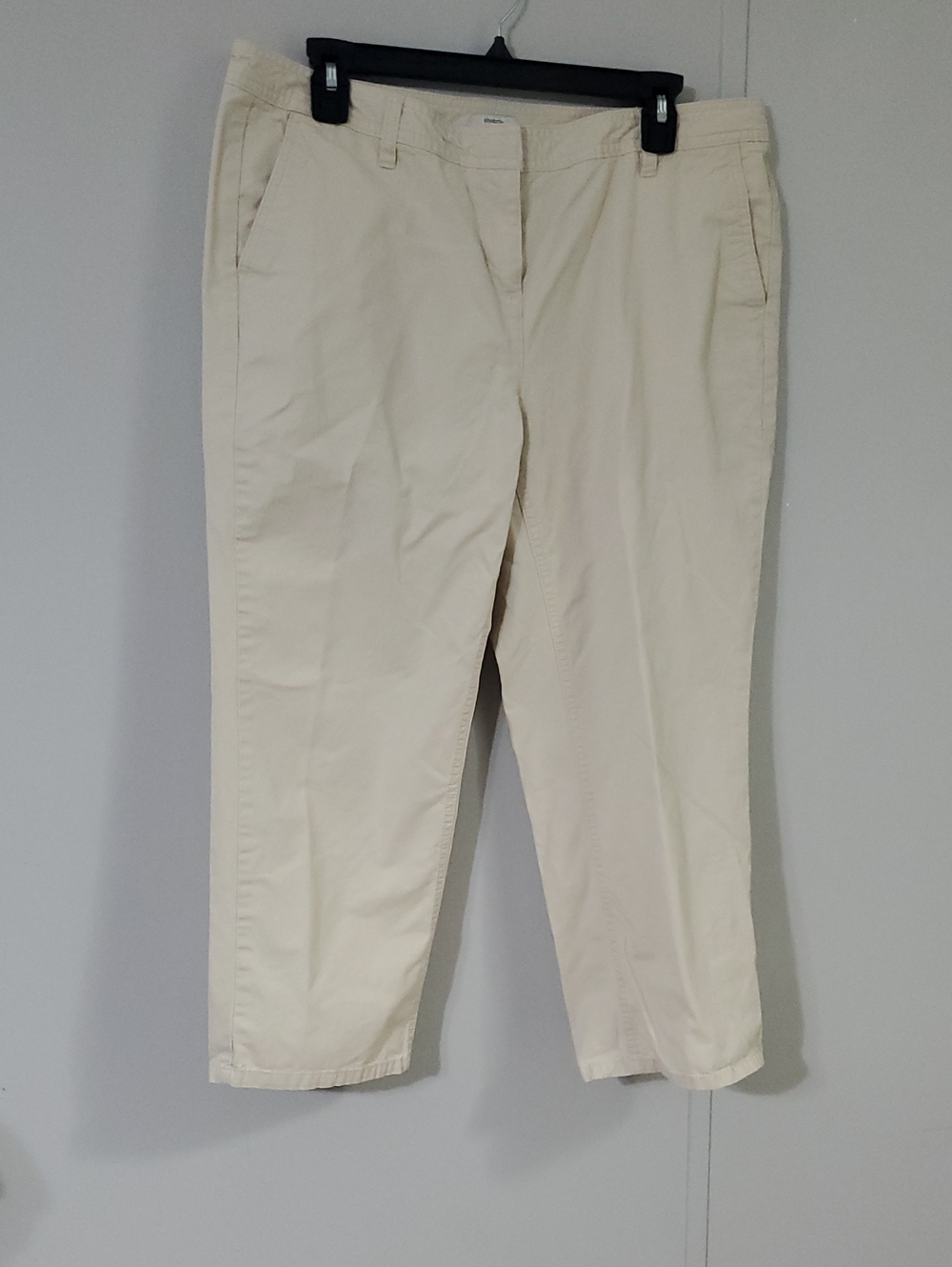 14 Petite Womens Classic LIZ clairborne Cotton Pants - Cream